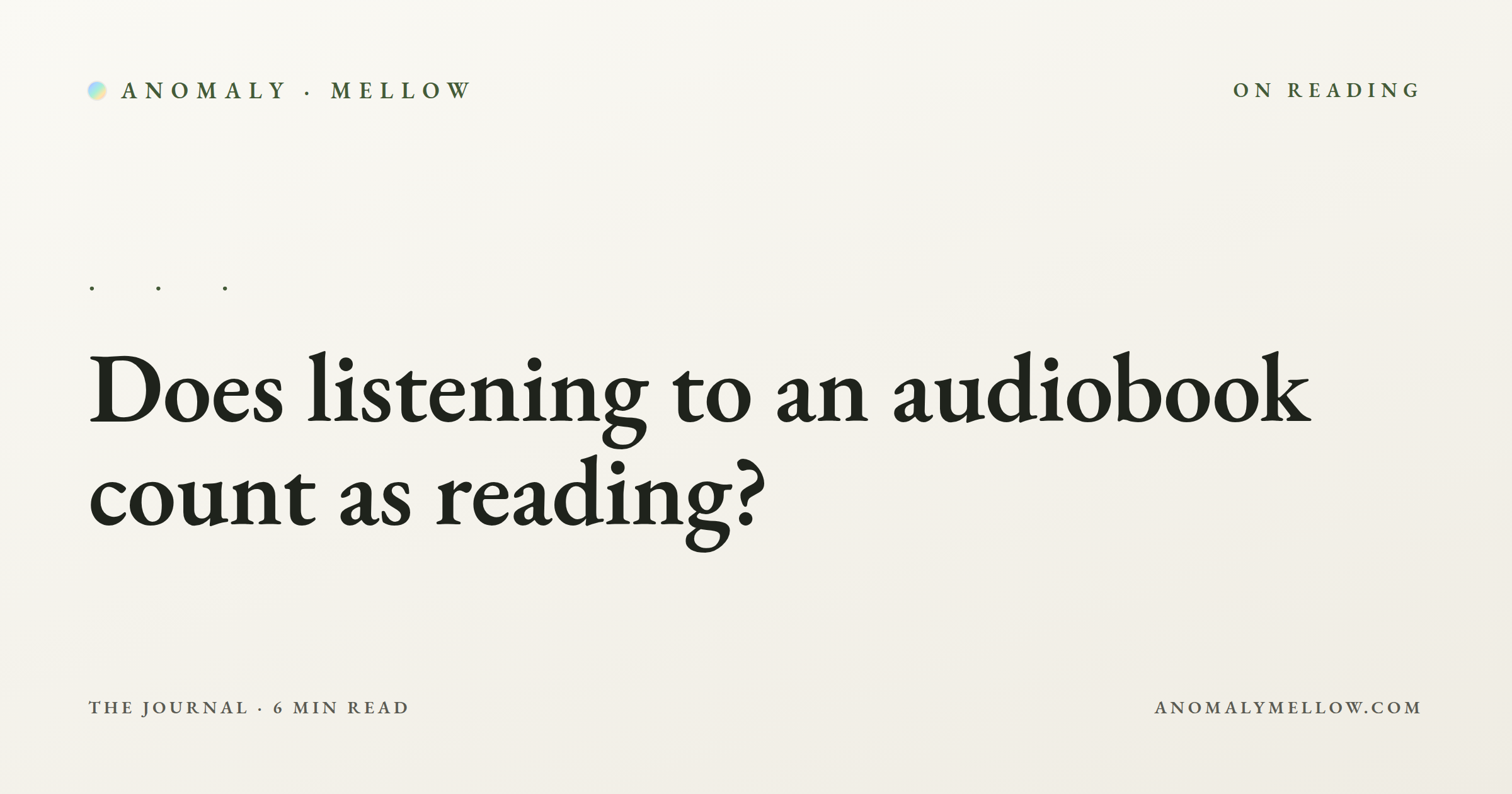Does listening to an audiobook count as reading?
