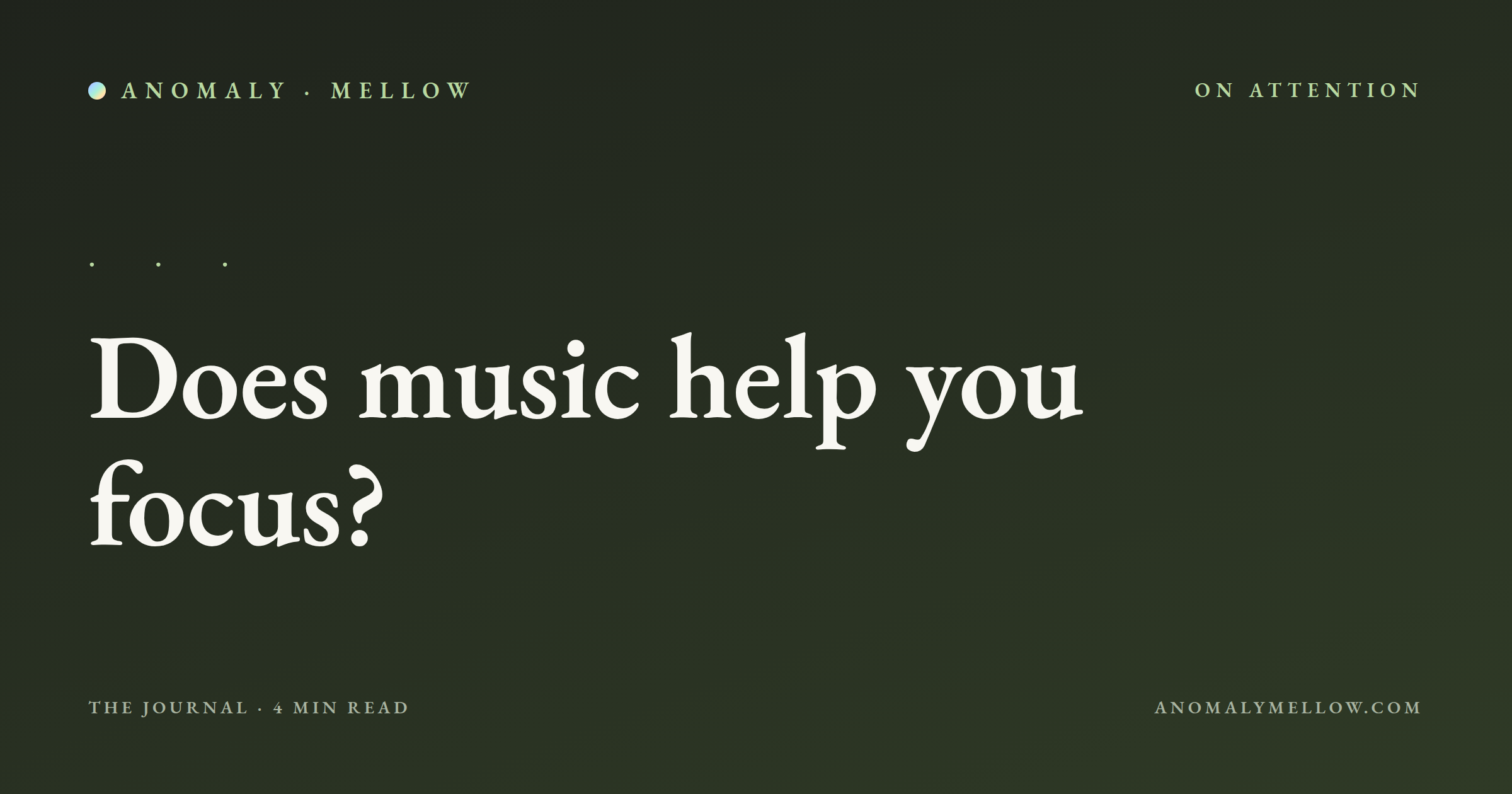Does music help you focus?