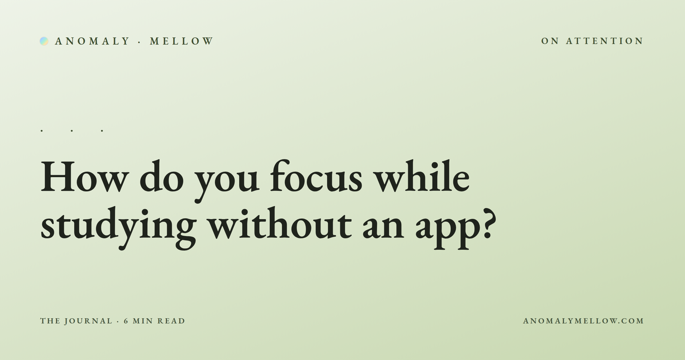 How do you focus while studying without an app?