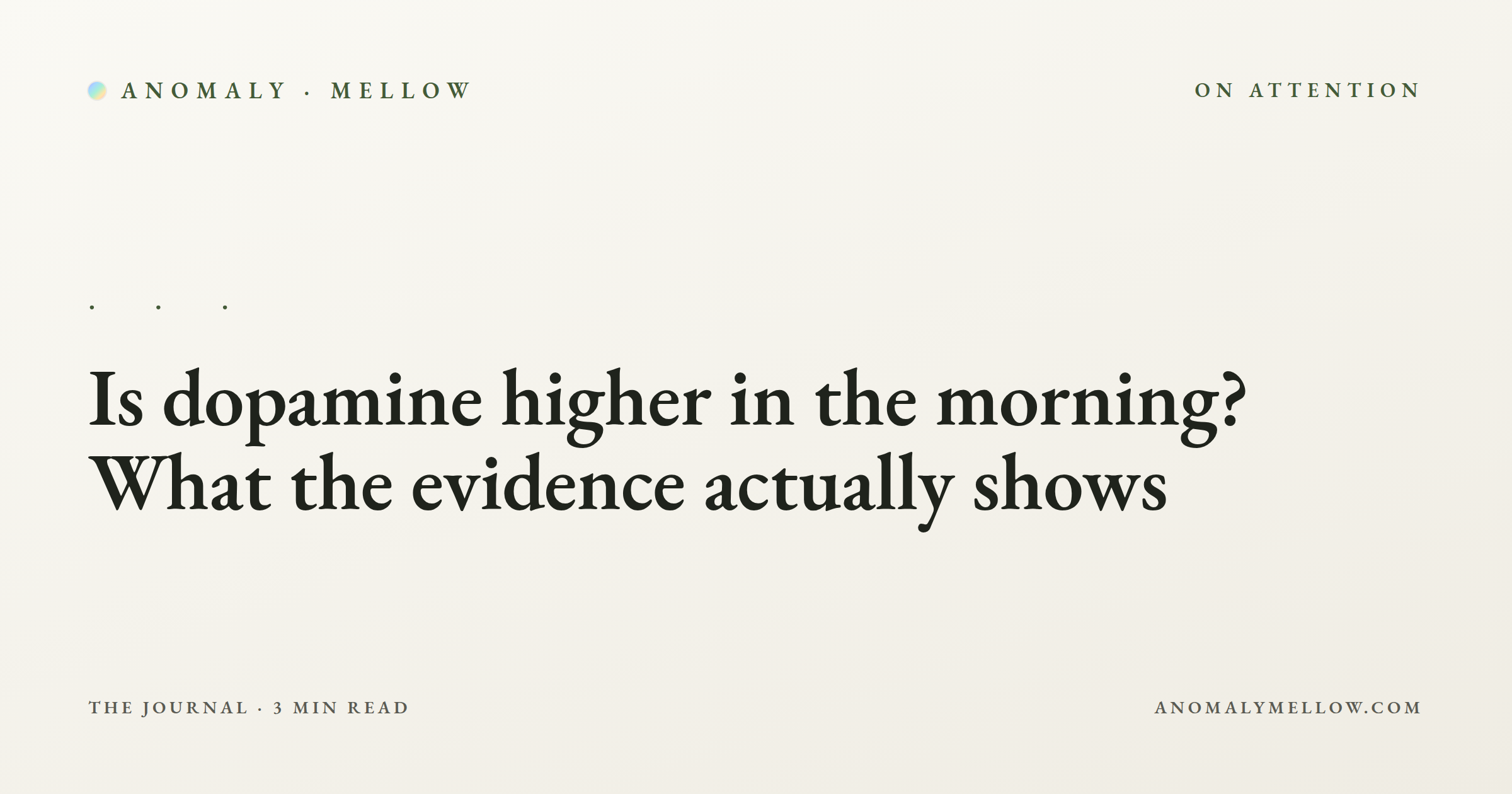 Is dopamine higher in the morning? What the evidence actually shows