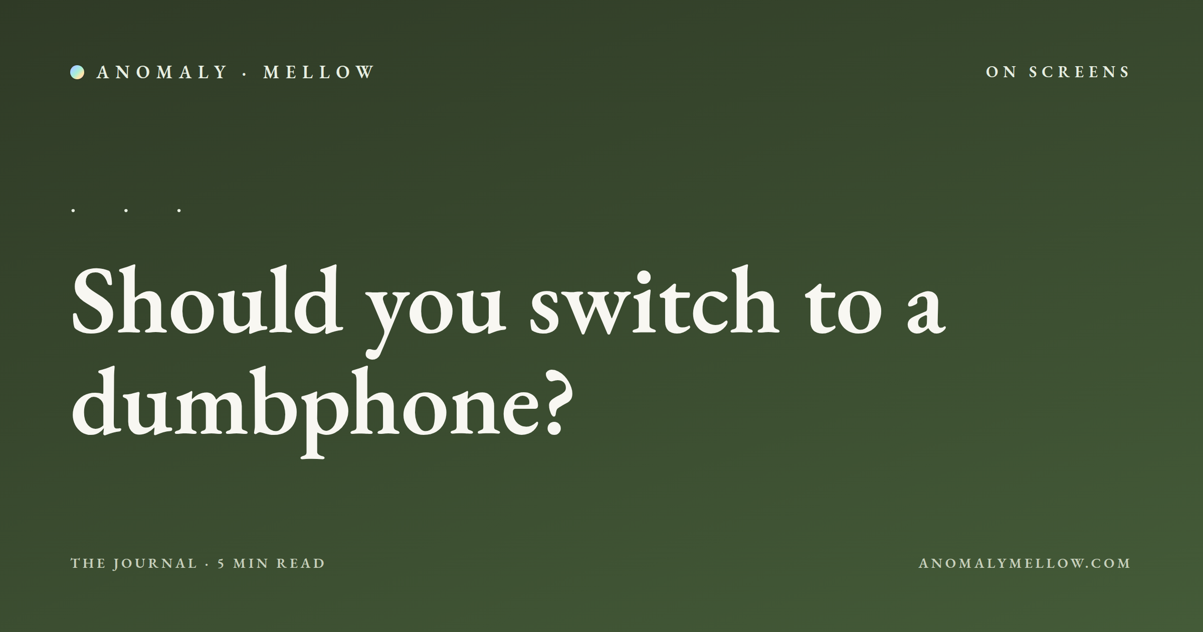 Should you switch to a dumbphone?
