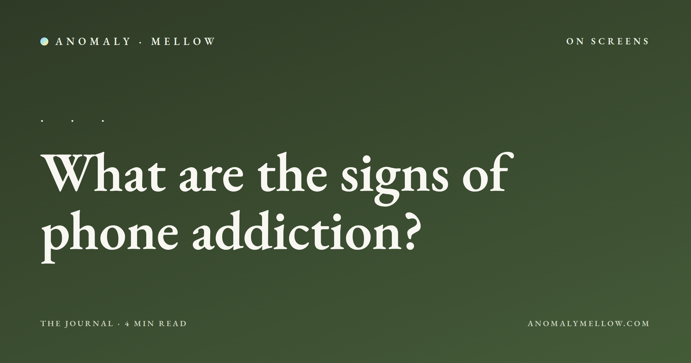 What are the signs of phone addiction?
